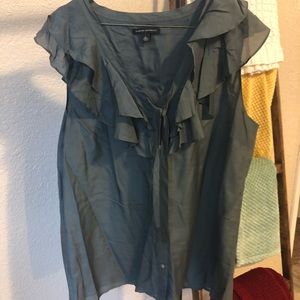 Green ruffle tank top